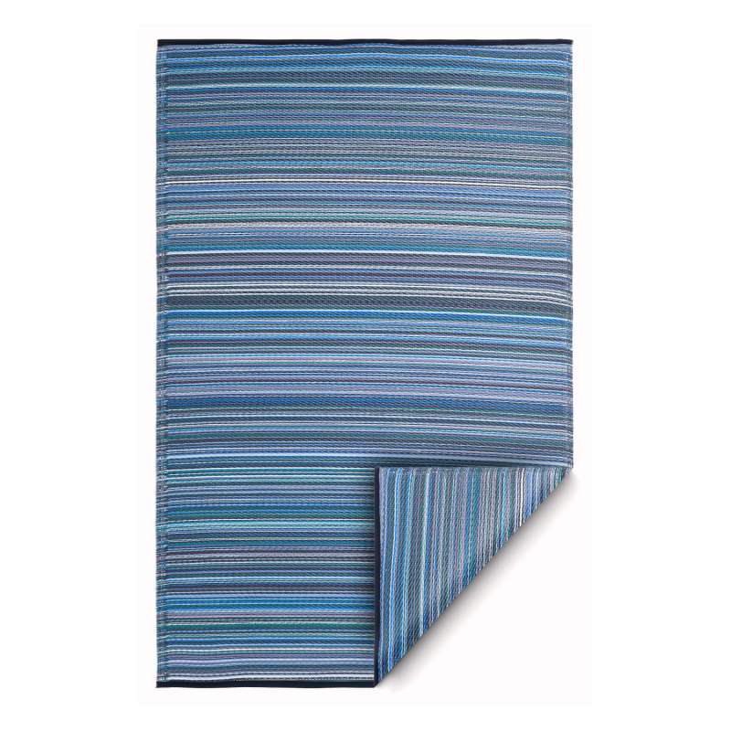 Fab Hab Outdoorteppich Cancun Indigo aus recyceltem Plastik blau wetterfest