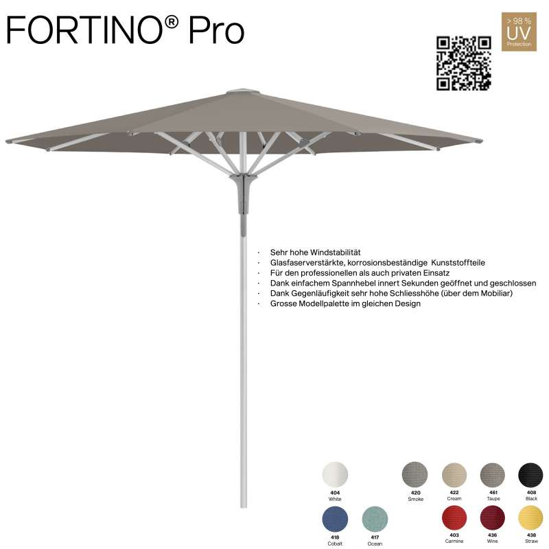 GLATZ Sonnenschirm FORTINO® Pro rund ø 300 cm Mittelstockschirm in 10 Farbvarianten
