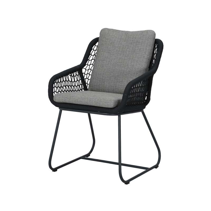 Best Ravello Dinning Sessel Gartenstuhl mit Armlehnen Anthrazit 58 x 63 x 78 cm