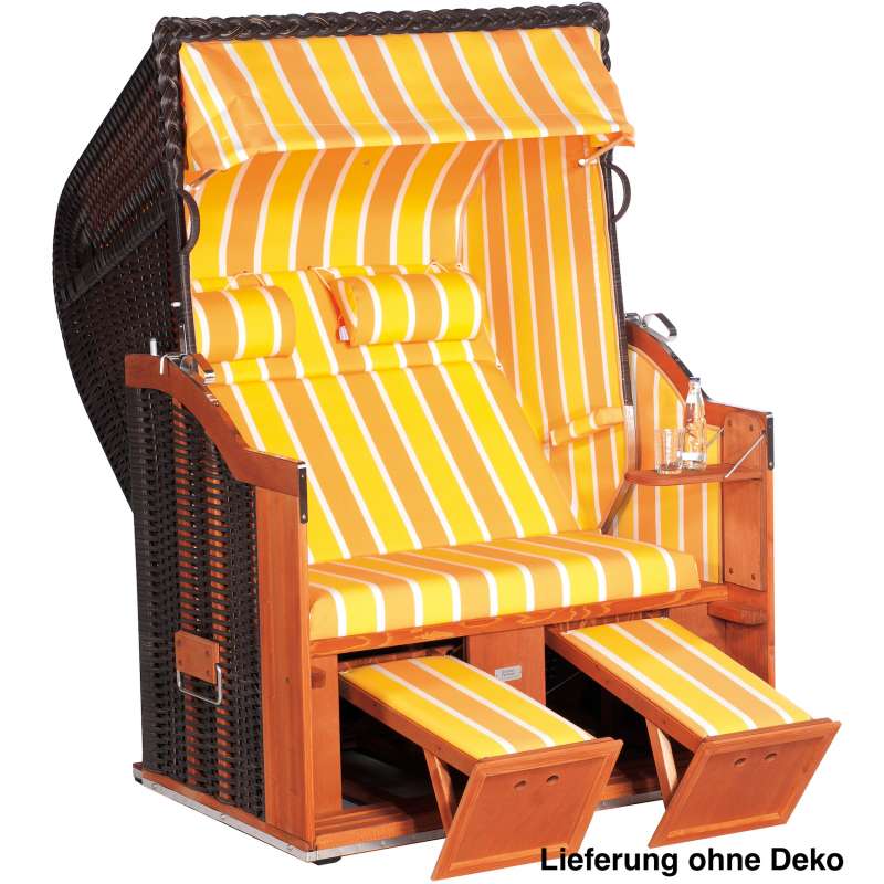 Sonnenpartner Strandkorb Classic 2 Sitzer Halbliegemodell inkl Ausstattung