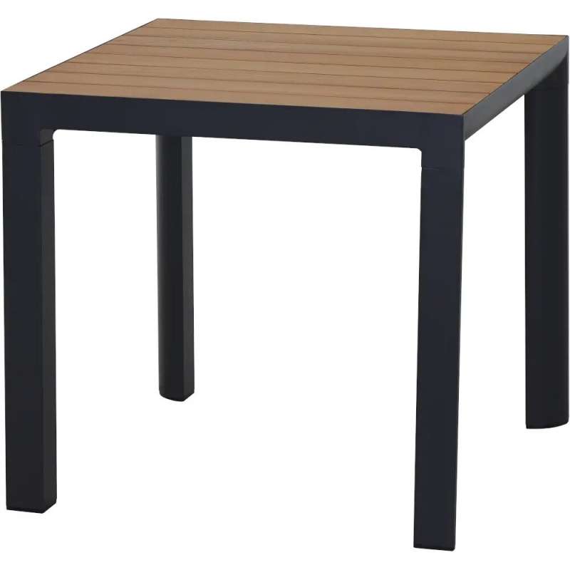 Siena Garden Silva Dining Tisch 80 x 80 cm - Aluminium (matt anthrazit) & FSC-Teak