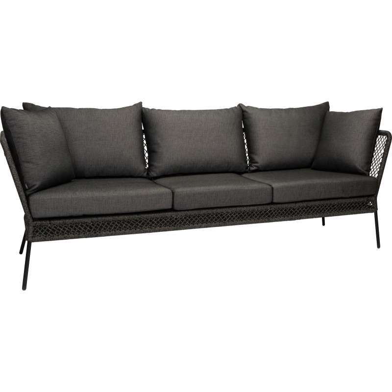 Stern Odea Gartenbank Gartenliege mit Kissen Aluminium schwarz matt seidenschwarz