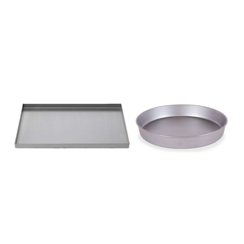 Alfa Forni Backblech-Set 1 x Ø 30cm, 1 x 40 x 30 cm Aluminierter Stahl ACSET-2T