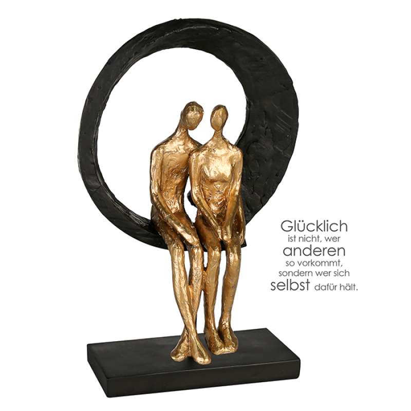 Casablanca Skulptur Love Place goldfarben/schwarz 30 cm