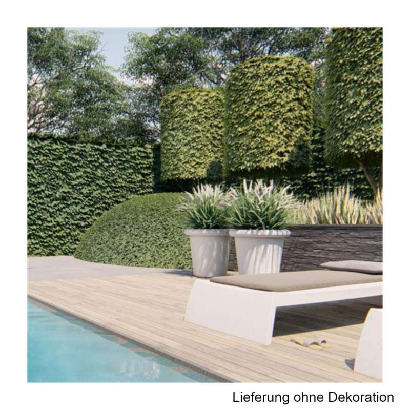 Dipott Pflanzgefäß Tube rund aus Aluminium RAL 9016 verkehrsweiß Pflanzkübel