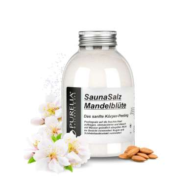PURELIA Sauna Salz Mandelblüte 650g Peelingsalz Sauna Salz Peeling Körperpeeling PURELIA Sauna Salz Mandelblüte 650g Peelingsalz Sauna Salz Peeling Körperpeeling
