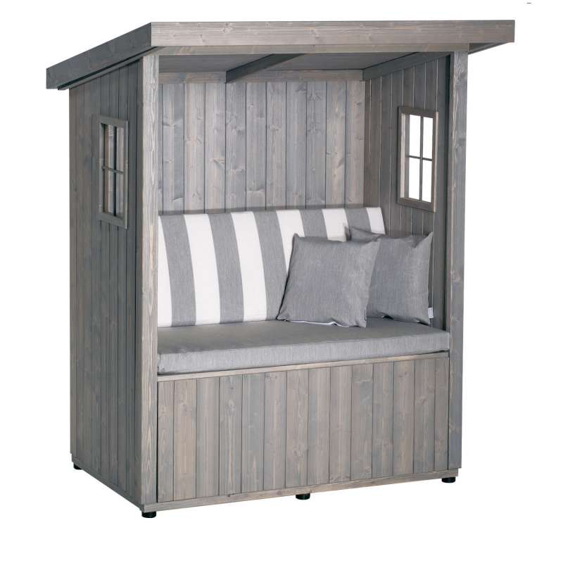 Sonnenpartner Outdoor-Lounge Hüttenglück silbergrau 177x142x108 cm mit Polstern Hütte