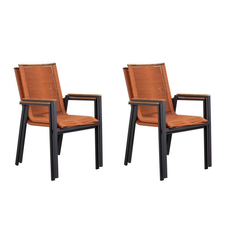deVries 4x Montana Diningstapelsessel Rope terracotta 4 Stück