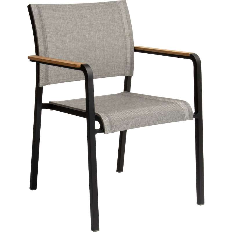 Stern Tilo Stapelsessel Stapelstuhl Gartenstuhl Gartensessel leinengrau/schwarz