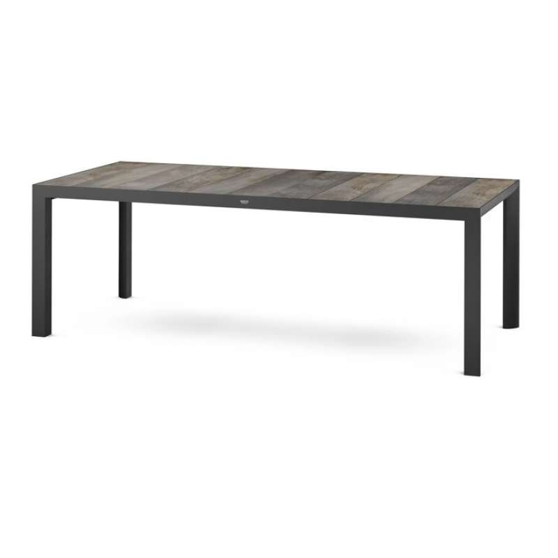 Siena Garden Silva Dining Tisch 220x100 cm – Aluminium (matt anthrazit) & Keramikplatte (washed grey