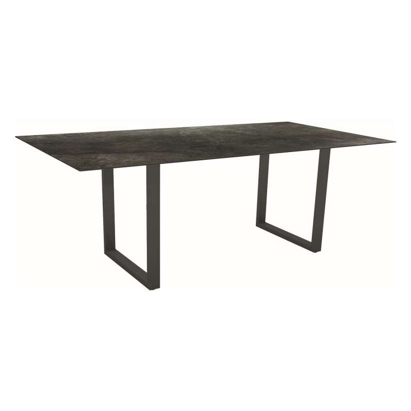 Stern Kufentisch 200x100 cm Aluminium anthrazit/Silverstar 2.0 Dark Marble Gartentisch Tisch