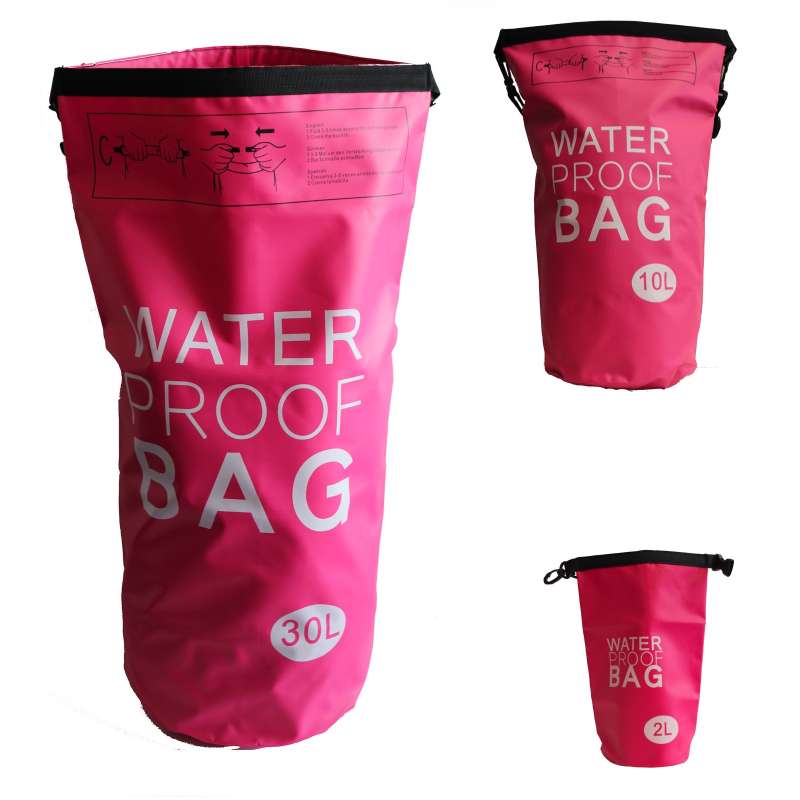 3 Stk Drybag 2L 10L 30L wasserdicht pink Packsack Familienset Water proof Beutel