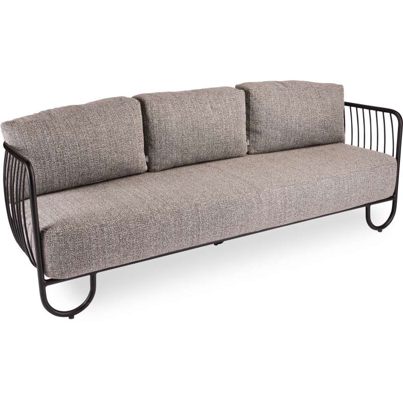 Ära by Stern 3-Sitzer Lounge-Sofa Ila Aluminium schwarz matt Kissenset Polyacryl/Polyester Mélange g