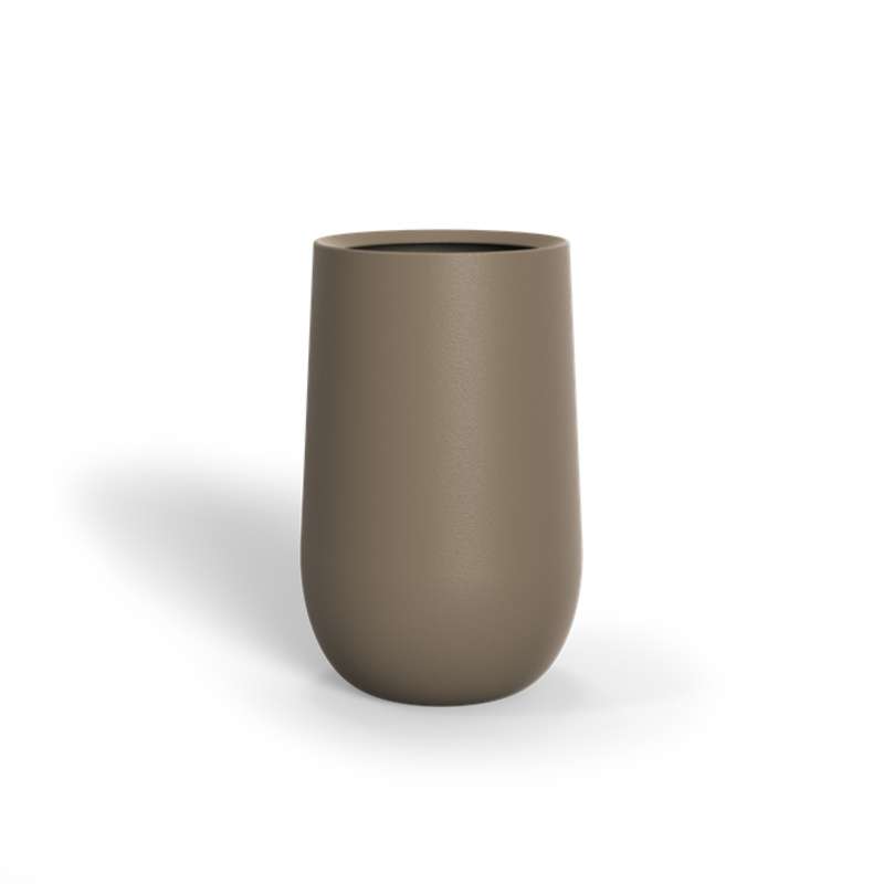 Adezz Lora Pflanzgefäß Fiberglas Pflanzkübel Blumenkübel 50x80 cm beigegrau