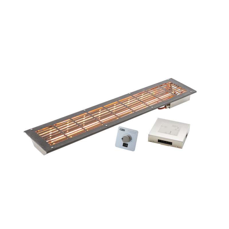 Infraworld VITALlight-IPX4 Infrarotstrahler-Set 500W gerade anthrazit mit Steuerung silber