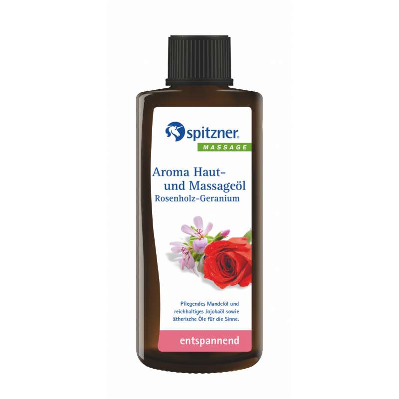 Spitzner Aroma Haut- und Massageöl Rosenholz Geranium 190 ml entspannendes Massage Öl