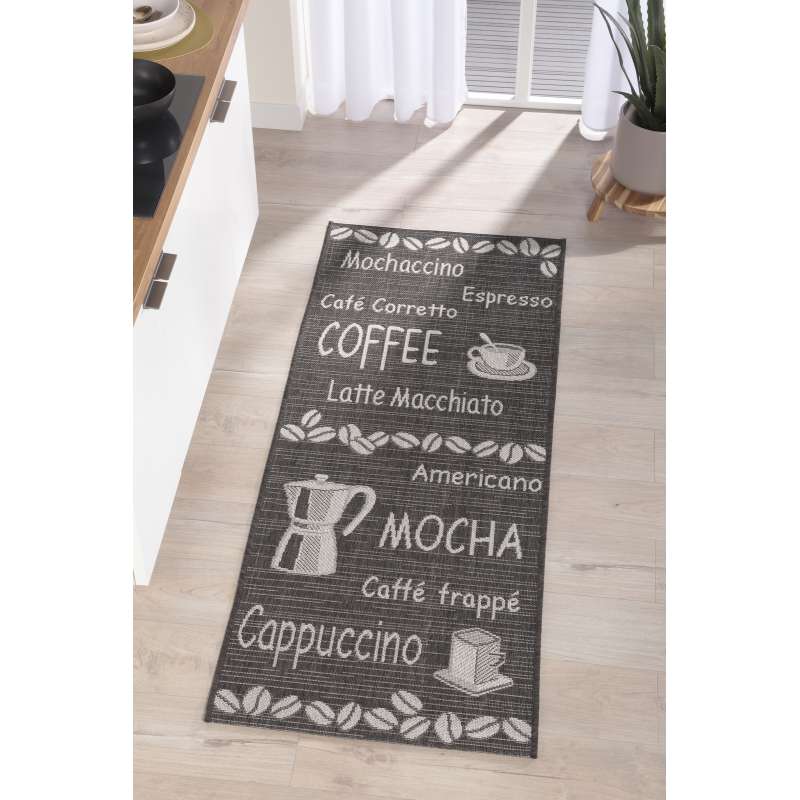 Peyer Syntex Läufer Jeans 19229-Kaffee Fb.anthrazit Outdoor-Teppich in mehreren Größen