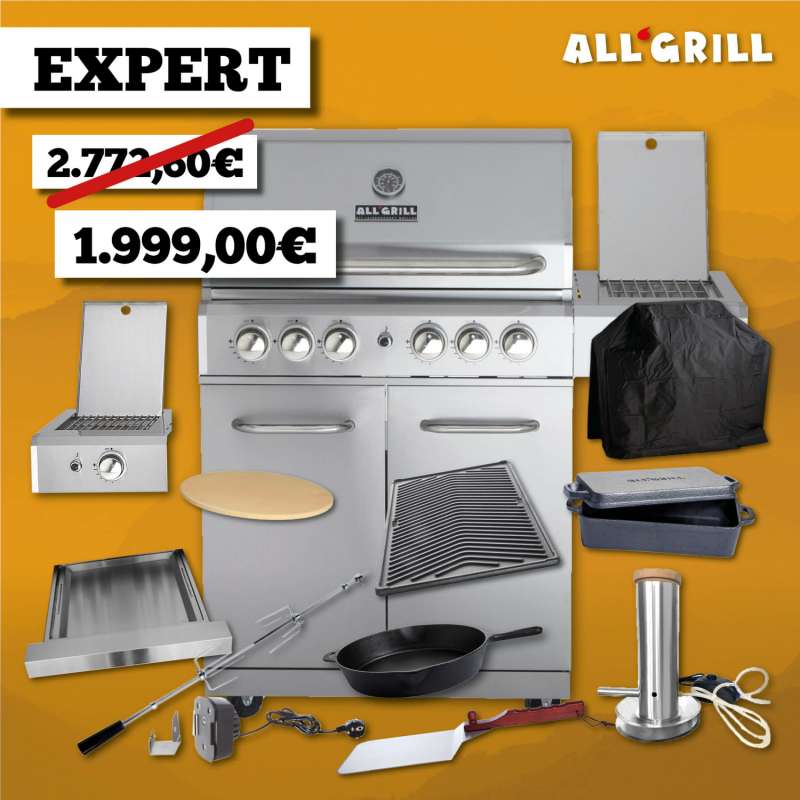 ALLGRILL Gasgrill ALLROUNDER L - 35 Jahre Jubiläumsaktion inkl. EXPERT Zubehörset (100304_35J)