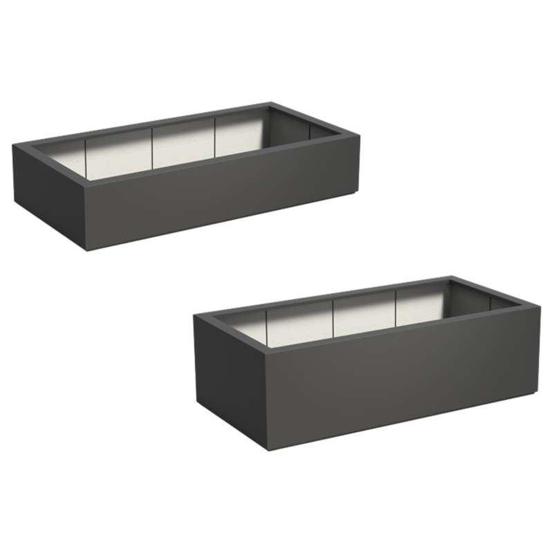 Adezz Pflanzgefäß Carrez mit Boden Fiberglas Pflanzkübel Blumenkübel schwarz