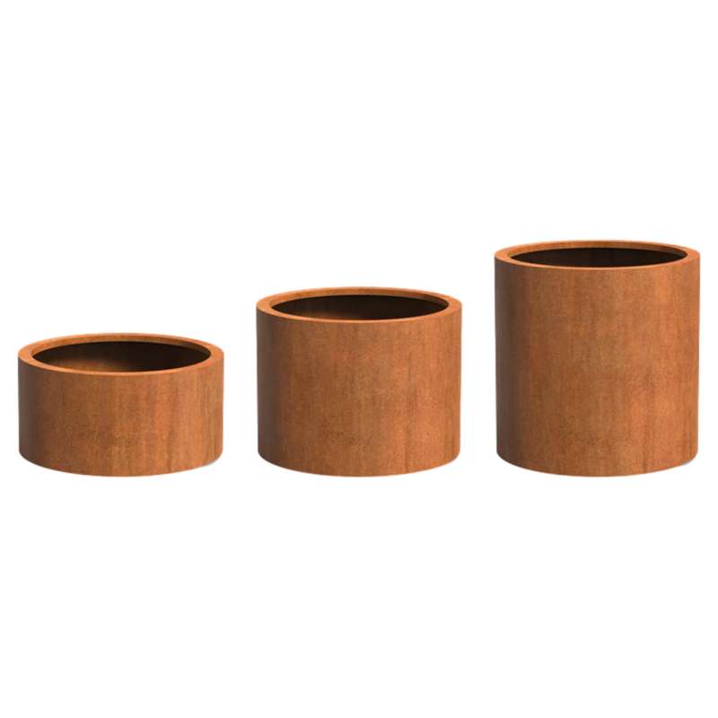 Adezz Circum mit Boden Pflanzgefäß aus Corten-Stahl Pflanzkübel Blumentopf