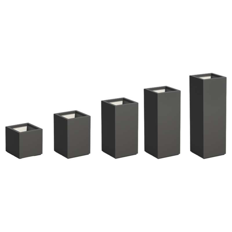 Adezz Pflanzgefäß Carrez mit Boden Fiberglas Pflanzkübel Blumenkübel schwarz