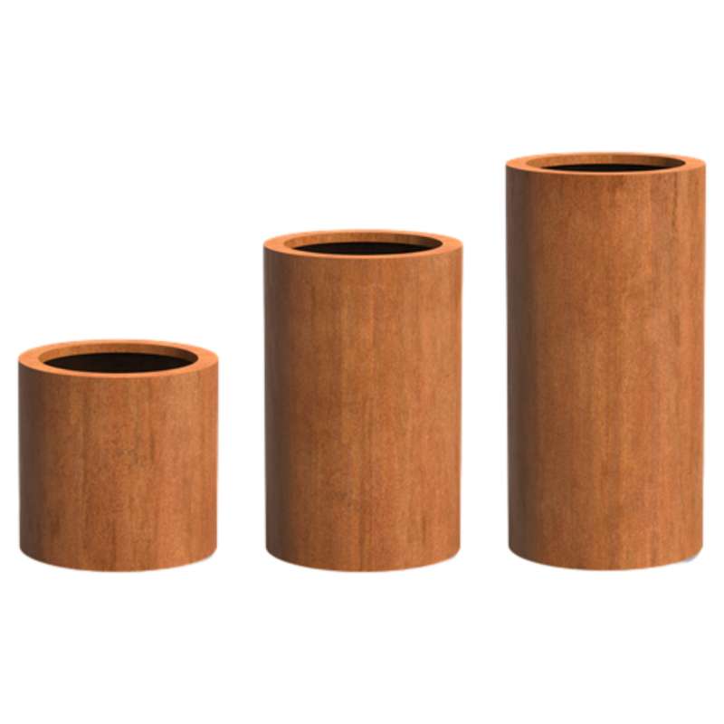 Adezz Circum mit Boden Pflanzgefäß aus Corten-Stahl Pflanzkübel Blumentopf