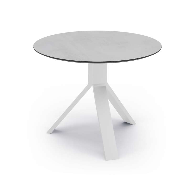 Stern Freddie Beistelltisch Gartentisch Aluminium weiß Ø60 cm wählbare Tischplatte