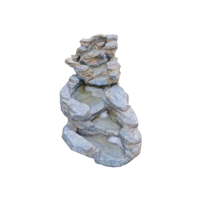 Granimex Rio Negro Polystone Bachlauf 2-teilig Wasserfall Springbrunnen Gartenbrunnen 60/90 cm