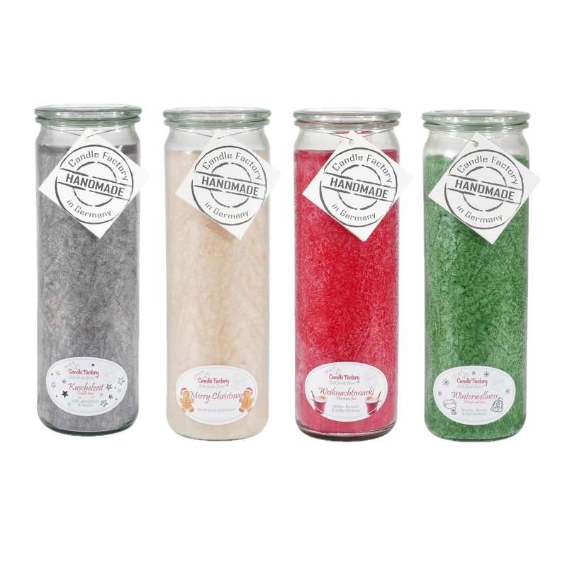 Candle Factory Kerzen-Set Winterzeit 4x Big Jumbo Duftkerze Dekokerze