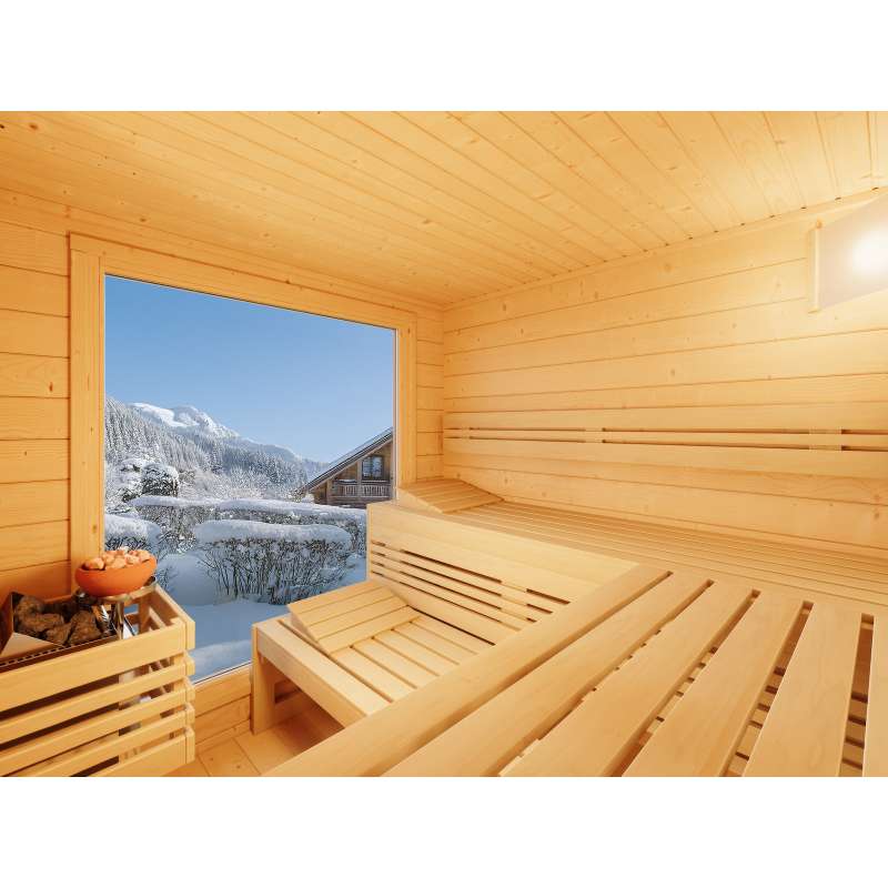 Infraworld Gartensauna Terra 2B Außensauna mit Vorraum Saunahaus 341 x 230 cm