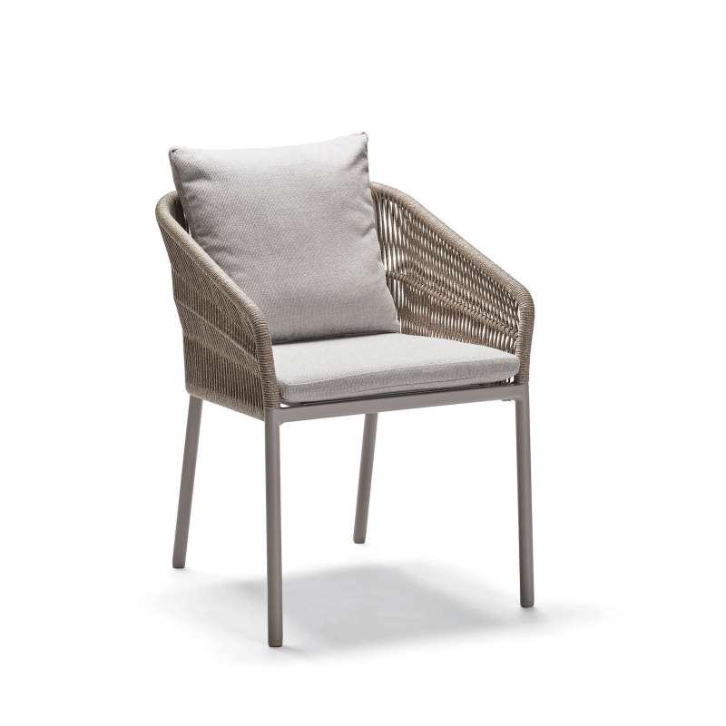 Stern Jella Stapelsessel Gartenstuhl Stapelstuhl Gartensessel mit Kissen warmgrau