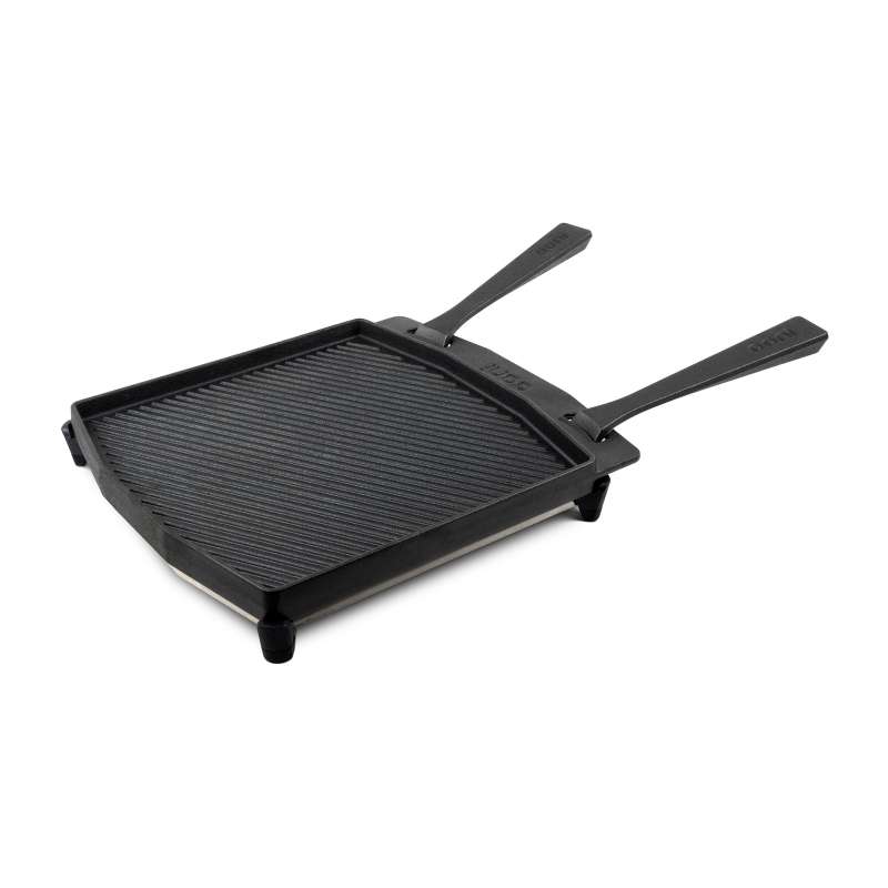 Ooni doppelseitige Grillpfanne aus Gusseisen Wendeplatte gerippt/glatt