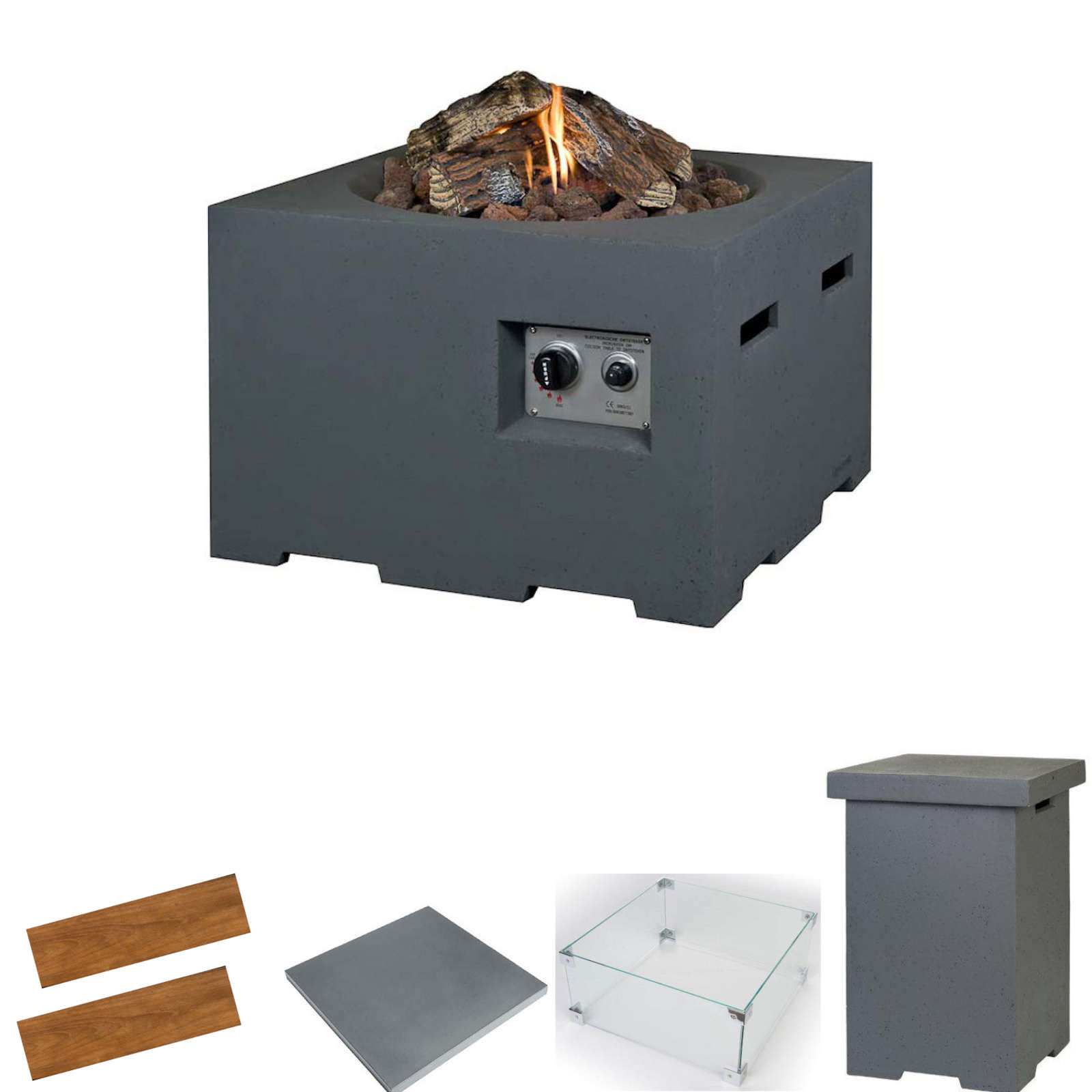 Happy Cocooning Feuertisch Gartenfeuer grau 60 x 60 x 40 cm HC131009A