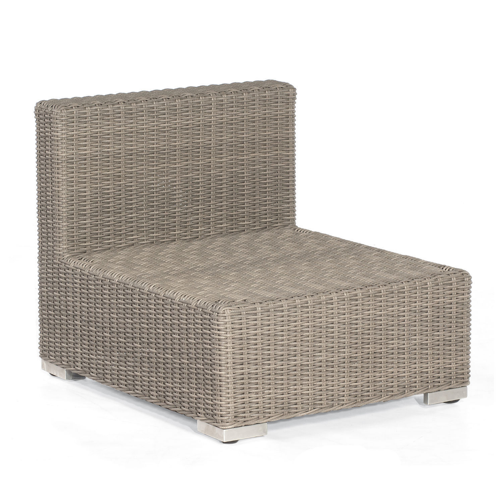 Sonnenpartner Lounge-Mittelmodul Residence Aluminium mit Polyrattan stone-grey inklusive Kissen Loungesessel