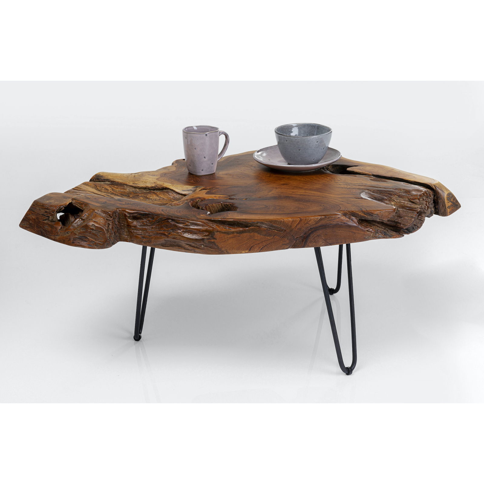 KARE Design Couchtisch Aspen Natur 100 x 60 x 40 cm Teak Massivholz