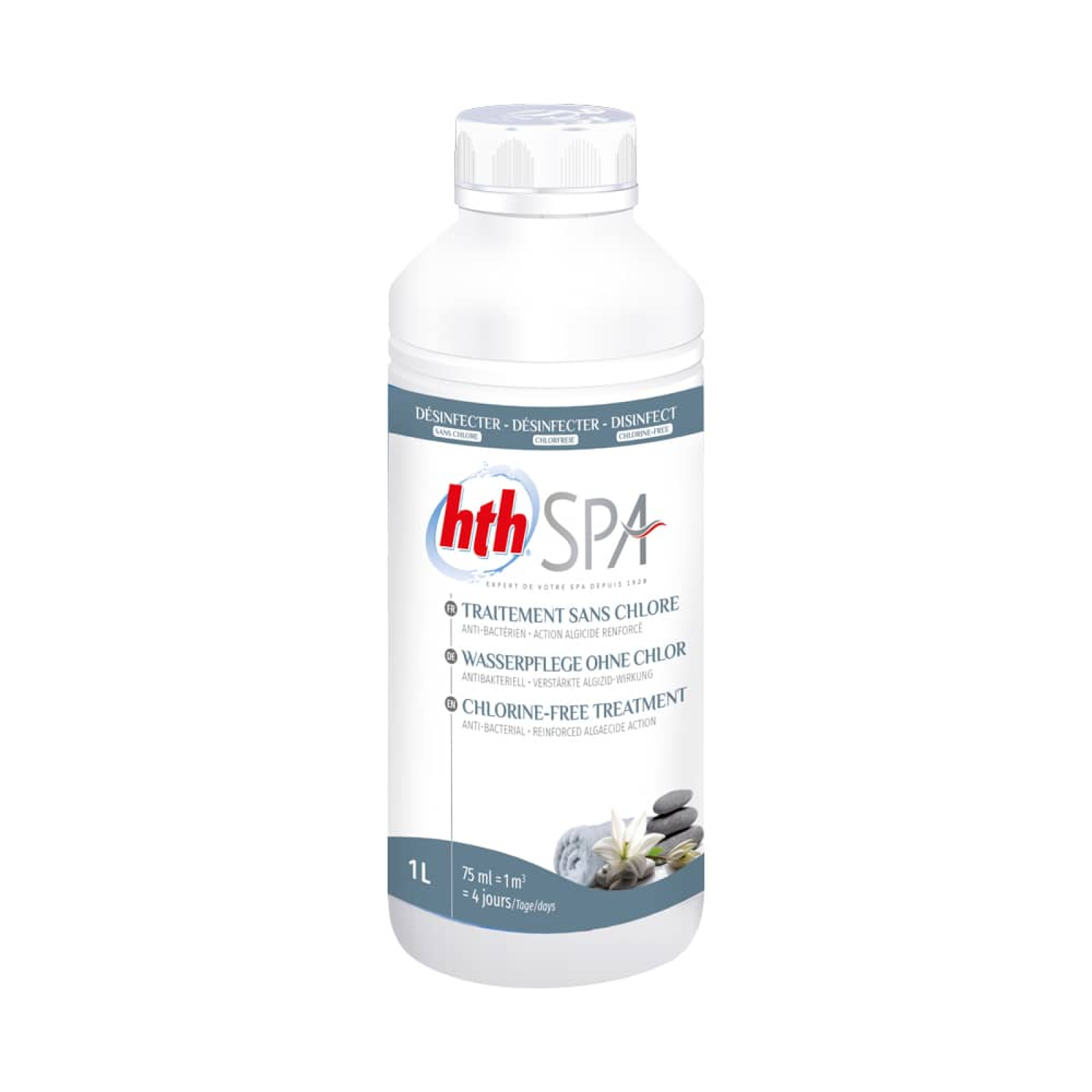 hth Spa Wasserpflege ohne Chlor 1 L gegen Algen und Tr&uuml;bungen f&uuml;r Whirlpools und Spas